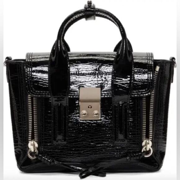 3.1 Phillip Lim Black Patent Leather Pashli Satchel - Picture 1 of 12